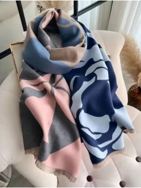 Reversible Cashmere Feeling Rose Print Premium Scarf